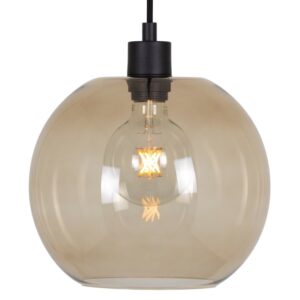 PSM LIGHTING - suspension-avec 2m de câble textile et arrêt de câble à la douille - 5078.C.E27.SH.53.BZ.TXG13