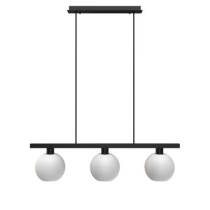 PSM LIGHTING - suspension avec rotule - tige raccourcissable - 3x Moby Ø180 noir texture / blan - 5181.3B.E27.2M.OG