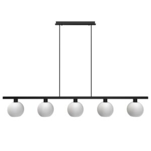 PSM LIGHTING - suspension avec rotule - tige raccourcissable - 5x Moby Ø180 noir texture / blan - 5181.5B.E27.2M.OG