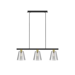 PSM LIGHTING - suspension avec rotule - tige raccourcissable - down noir - cr / transparent - 5584.E27.228.TR