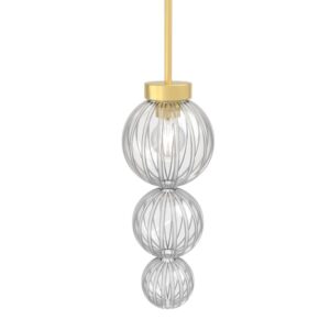 PSM LIGHTING - suspension avec rotule - tige raccourcissable - fixe laiton satin / transparent - 2505.B3.16.TR