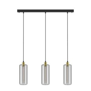 PSM LIGHTING - suspension blanc texture / transparent / câble textile blanc - 5132.3P.1M.TR.TX1