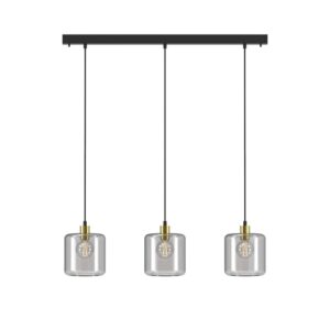 PSM LIGHTING - suspension noir - or / bronze / câble textile noir - 5130.3N.216.BZ.TX2