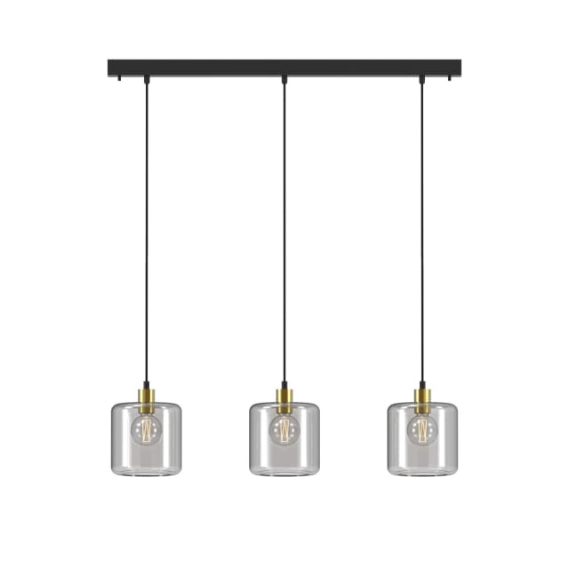 PSM LIGHTING - suspension noir - or / steel / câble textile noir - 5130.3N.216.ST.TX2 PSM LIGHTING - suspension noir - or / steel / câble textile noir - 5130.3N.216.ST.TX2