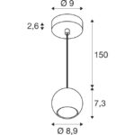 SLV Belgium - LIGHT EYE 90,suspension,GU10,longueur de suspension 150 cm,1x max. 6 W,blanc mat - 1008173 – Image 7