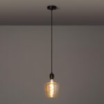 Lampe Suspendue Câble Textile Naturel Noir Naomie – Image 2