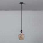 Lampe Suspendue Câble Textile Naturel Noir Naomie