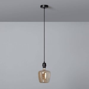 Lampe Suspendue Câble Textile Naturel Noir Naomie