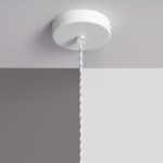 Support à Douille pour Suspension avec Câble Textile Tressé Blanc – Image 3