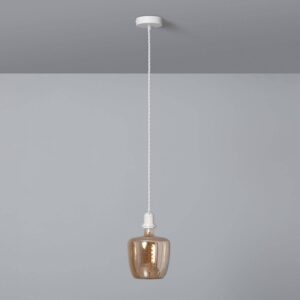 Support à Douille pour Suspension avec Câble Textile Tressé Blanc