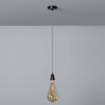 Support à Douille pour Suspension avec Câble Textile Tressé Blanc et Noir