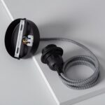 Support à Douille pour Suspension avec Câble Textile Tressé Blanc et Noir – Image 4