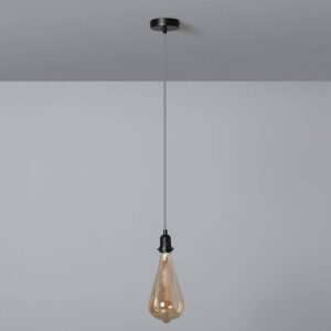 Support à Douille pour Suspension avec Câble Textile Tressé Blanc et Noir