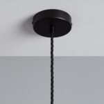 Support à Douille pour Suspension avec Câble Textile Tressé Noir – Image 3